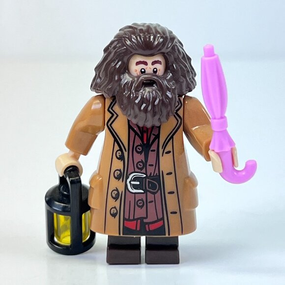 Lego Minifigure Rubeus Hagrid Medium Nougat Topcoat hp144 Harry Potter W Parts - Picture 1 of 6